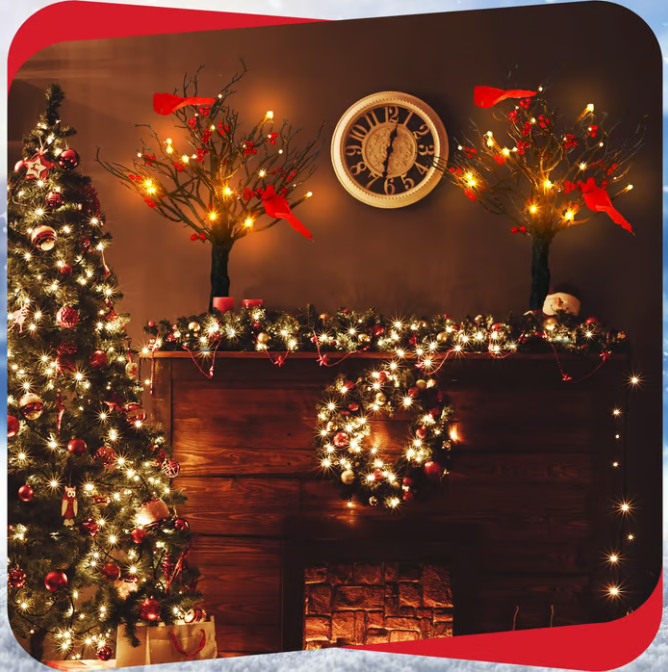 🎄Christmas Lighted Mini LED Tree With Red Berries